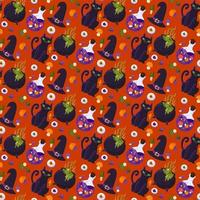 Halloween witch accessory seamless pattern vector