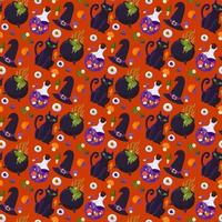 Halloween witch accessory seamless pattern vector