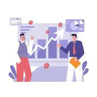 Discuss Business Marketing - Strategy and Profit flat illustration vector