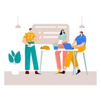 meeting offline flat illustration vector