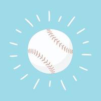 Shining baseball ball. Sport card. Hand drawn vector illustration