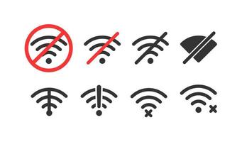 No Wi Fi signal. Wireless icon set. Vector illustration