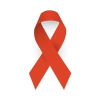 Red awareness ribbon. Symbol of AIDS, prader willi syndrome awareness vector