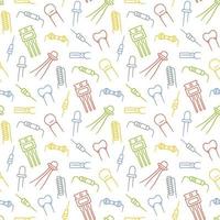 Seamless pattern from electrical components. Diode, transistor vector