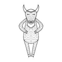 bull, fox, lion, scandinavian, doodle vector