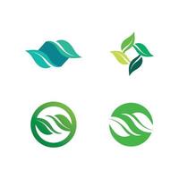 logotipo de la hoja y la naturaleza del árbol para la ecología de la planta verde del vector empresarial