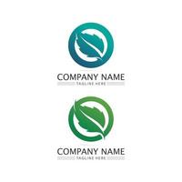 Logos of green Tree leaf ecology design nature logo vector