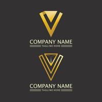 V Letter Lightning Logo Template vector