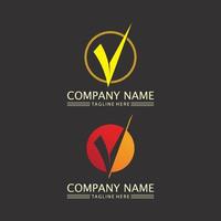 V Letter Lightning Logo Template vector