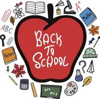 Back to school doodle colorful vector fun clipart