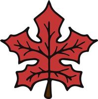 Vector isolated element back to school red maple leaf