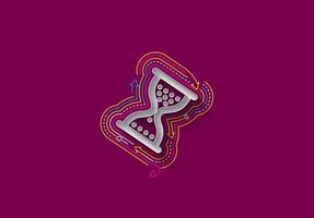 Hourglass mouse symbol with Abstract flat colorful line pattern vector