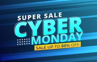 plantilla de banner de venta de cyber monday vector