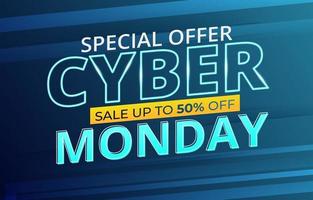 plantilla de banner de venta de cyber monday vector