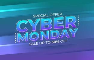 plantilla de banner de venta de cyber monday vector