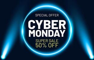 Cyber monday sale banner template vector