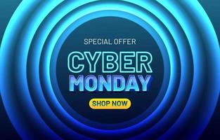 Cyber monday sale banner template vector