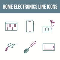 Unique Home Electronics Line Icon Set vector