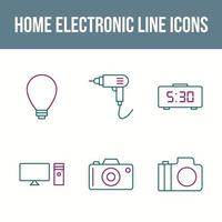 conjunto único de iconos de vector de electrónica para el hogar