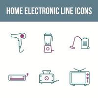 conjunto único de iconos de vector de electrónica para el hogar