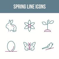 Spring Line Vector Icon Set