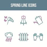 conjunto de iconos de vector de primavera único