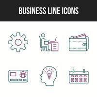 6 Unique Business Line vector icon set