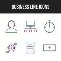 6 Beautiful Business Line vector icon set