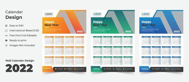 Wall Calendar 2022 Vector Art, Icons, and Graphics for Free Download