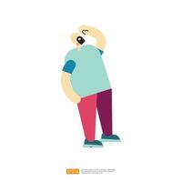 man character with looking up gesture illustration vector