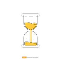 hourglass or sand glass watch for deadline countdown concept vector