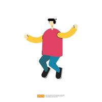 man character jumping expression. enthusiasm concept vector