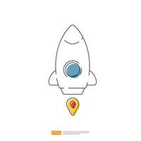 rocket or spaceship flying concept for start up business launch vector