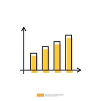 growth chart diagram graph. data report analysis for finance business vector