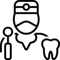 icono de línea para dentista vector