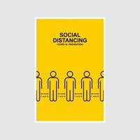 distanciamiento social. Mantenga la distancia de 1-2 metros. vector