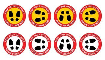 Social distancing, Please Stand Here, Keep Your Distance Floor Sticker vector