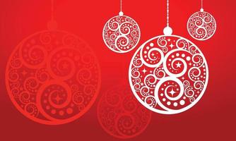 Abstract Christmas ball on red background. vector