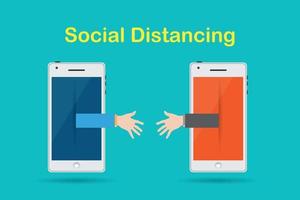 Social Distancing with the Crisis Concept COVID-19 vector