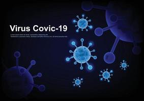 Covic-19 virus New species of germs coming from China. vector