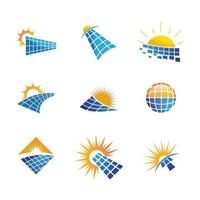 Ilustración de icono de vector de energía solar