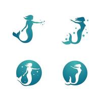 diseño de ilustración de vector de sirena