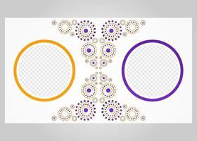 abstract orange and purple circle pattern background vector