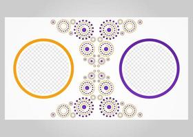 abstract orange and purple circle pattern background vector