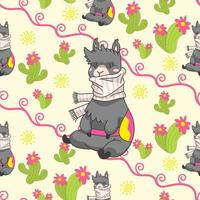 llama seamless pattern vector illustration