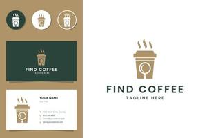 find coffee negative space logo design vector