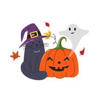 diseño de concepto de feliz halloween aislado en blanco vector