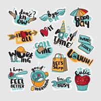 Set of social network stickers vector