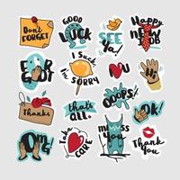 Set of social network stickers vector