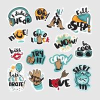 Set of social network stickers vector